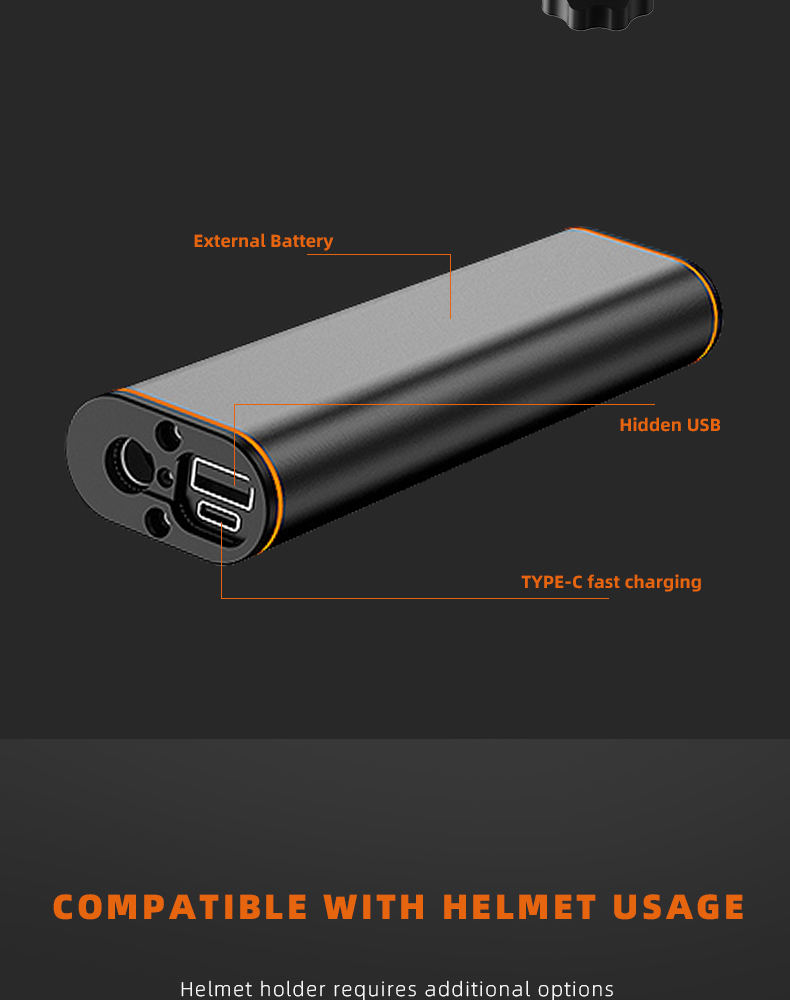 Billede af Mega Rhodium batteri til MTB lygter på hele 4 x 5000 mah ialt 20.000 mah - Easylight.dk