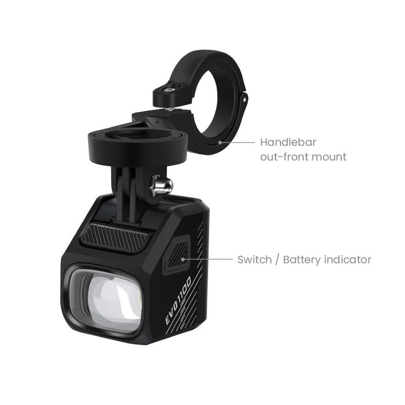 EVO 1100 Underneath Mounted Bike Light with handle bar out front mount 6