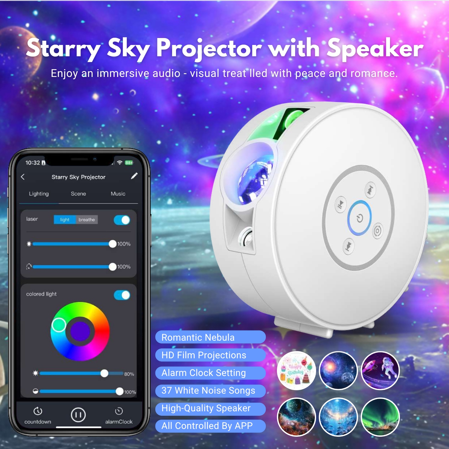HD Galaxy-projektion med udskiftelige projektionsskiver - SK17 - Easylight.dk
