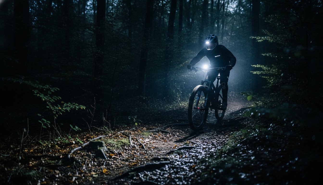 Kraftig cykellygte til skov: Alt du skal vide om lys til MTB og off-road i 2026
