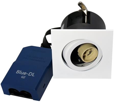 SOLAR LIGHT BLUE-DL 66 G2 FIRKANTET OUT GU10 HVID - Easylight.dk