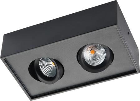 SG ARMATUREN CUBE DTW 2X6W SORT LED - Easylight.dk