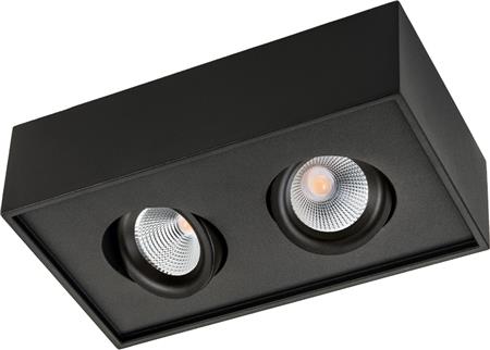 SG ARMATUREN CUBE LUX 2X7W SORT 27K - Easylight.dk